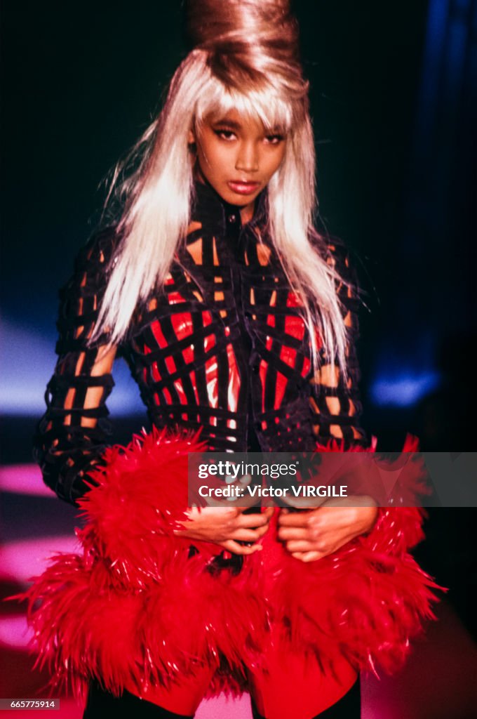 A model walks the runway at the Thierry Mugler Ready to Wear