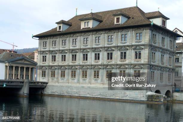 zurich town hall - kanton zürich stock-fotos und bilder