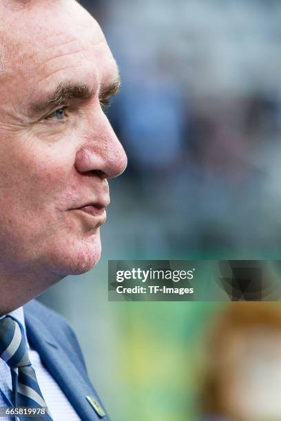 Ian Ayre of1860 Muenchen looks on during the Second Bundesliga match between TSV 1860 Muenchen and VfB Stuttgart at Allianz Arena on April 5, 2017 in...