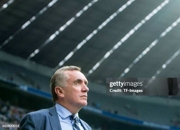 Ian Ayre of1860 Muenchen looks on during the Second Bundesliga match between TSV 1860 Muenchen and VfB Stuttgart at Allianz Arena on April 5, 2017 in...