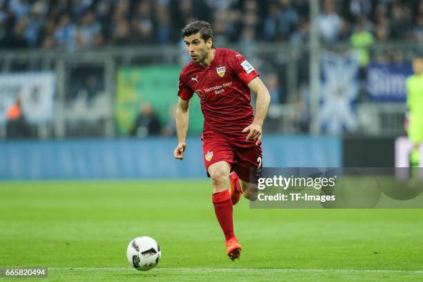 Emiliano Adriano Insua of Stuttgart controls the ball during the Second Bundesliga match between TSV 1860 Muenchen and VfB Stuttgart at Allianz Arena...