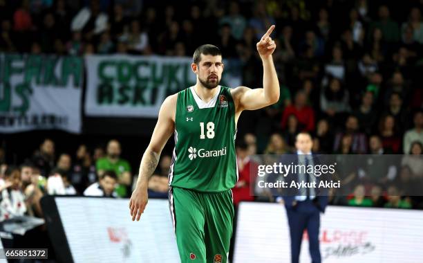 Adrien Moerman, #18 of Darussafaka Dogus Istanbul in action during the 2016/2017 Turkish Airlines EuroLeague Regular Season Round 30 game between...