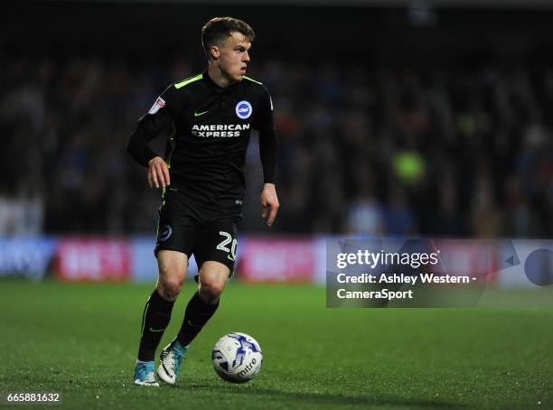 Brighton & Hove Albion's Solly March in action during the Sky Bet Championship match between Queens Park Rangers and Brighton & Hove Albion at Loftus...