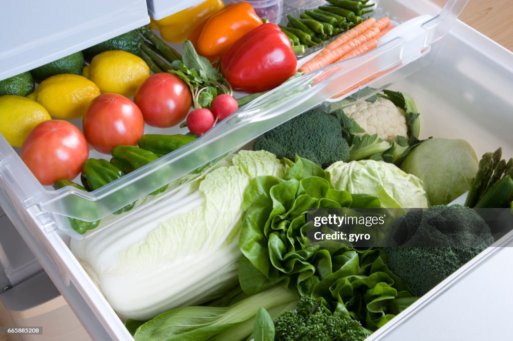 Veggie Schublade im Kühlschrank