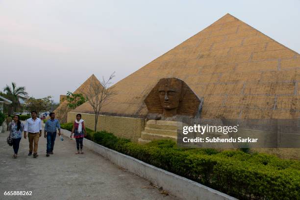 People enjoy themselves at the Rock Garden where there is a replica of the pyramid of Giza. Rock Garden is carved out of the rocks of Gonda Hill and...