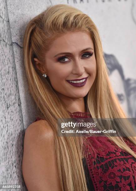 Personality Paris Hilton arrives at the Season 3 Premiere of 'The Leftovers' at Avalon Hollywood on April 4, 2017 in Los Angeles, California.