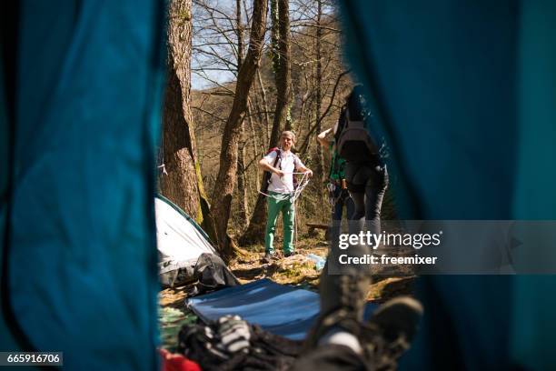 climbing preparation - guy rope stock pictures, royalty-free photos & images