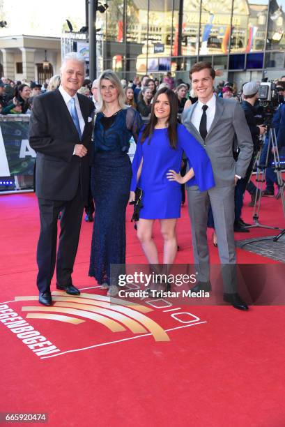 Guido Knopp, his wife Gabriella Knopp, his daughter Katharina and his son Christopher attend the Radio Regenbogen Award 2017 at Europa-Park on April...