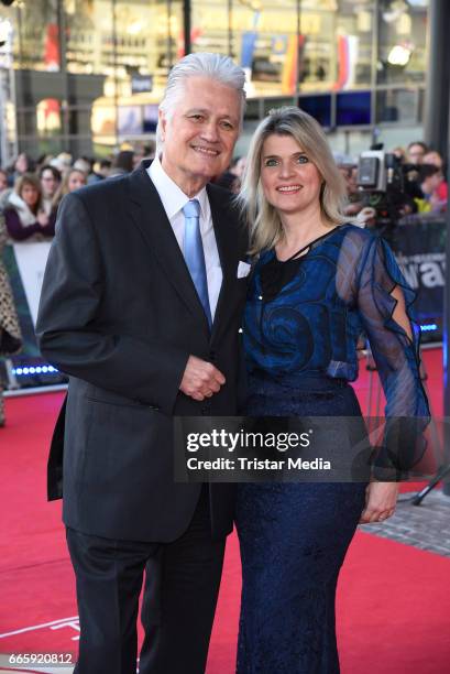 Guido Knopp and his wife Gabriella Knopp attend the Radio Regenbogen Award 2017 at Europa-Park on April 7, 2017 in Rust, Germany.