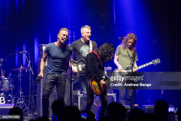Sting performs with The Last Bandoleros at O2 Apollo Manchester on April 7, 2017 in Manchester, England.