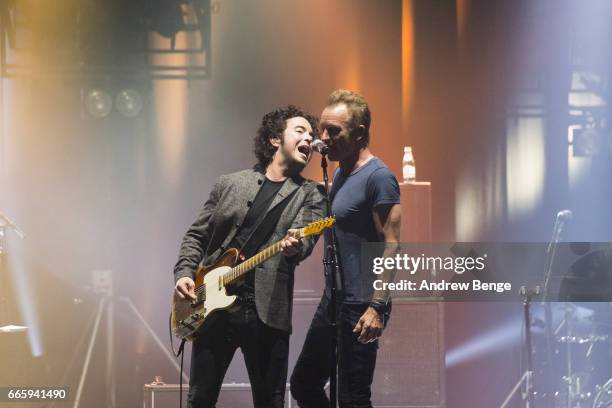 Sting performs with The Last Bandoleros at O2 Apollo Manchester on April 7, 2017 in Manchester, England.