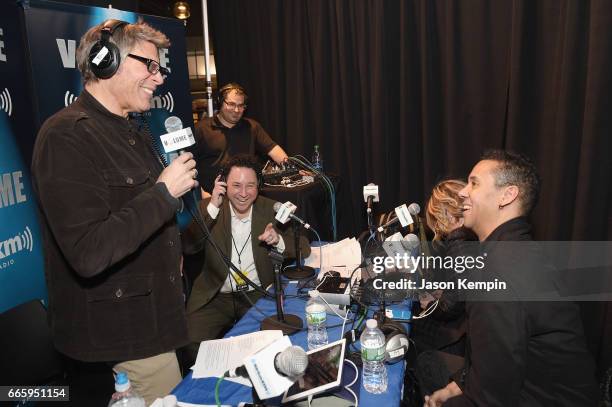 Mark Goodman, Alan Light and Nik Carter speak as SiriusXM broadcasts live interviews from The Rock And Roll Hall Of Fame Induction Ceremony 2017 on...
