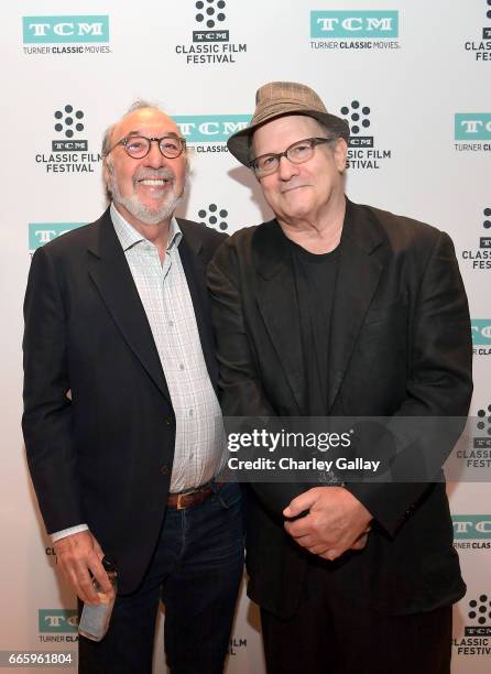 Director James L. Brooks and actor Albert Brooks attend the screening of 'Broadcast News' during the 2017 TCM Classic Film Festival on April 7, 2017...