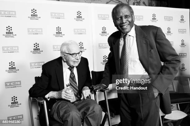 Producer Walter Mirisch and actor Sidney Poitier attend the 50th anniversary screening of 'In the Heat of the Night' during the 2017 TCM Classic Film...