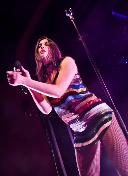 British singer Dua Lipa performs live during a concert at the Columbia Theater on April 7, 2017 in Berlin, Germany.