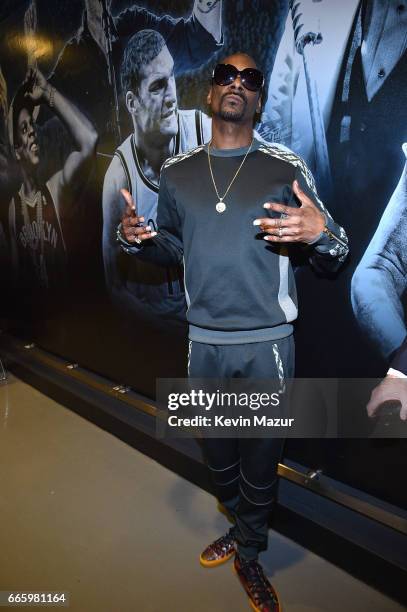 Snoop Dogg attends 32nd Annual Rock & Roll Hall Of Fame Induction Ceremony at Barclays Center on April 7, 2017 in New York City. The broadcast will...