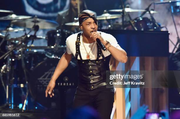 Performs in honor of 2017 Inductee Tupac Shakur onstage at the 32nd Annual Rock & Roll Hall Of Fame Induction Ceremony at Barclays Center on April 7,...