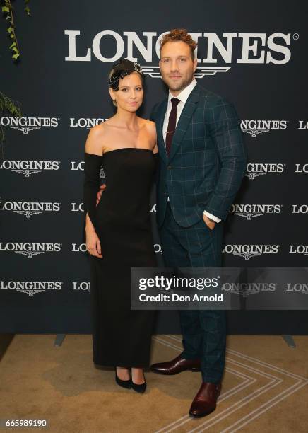 Mecki Dent and Jai Courtney attend The Championships Day 2 Queen Elizabeth Stakes at Royal Randwick Racecourse on April 8, 2017 in Sydney, Australia.