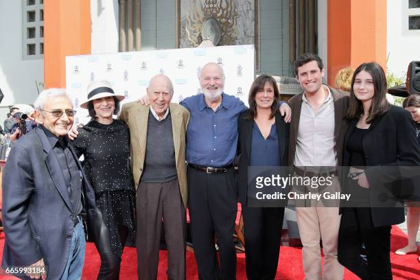Actor Tracy Reiner, honorees Carl Reiner and Rob Reiner, actor Michele Singer Reiner, writer Nick Reiner, and Rony Reiner attend the Carl and Rob...