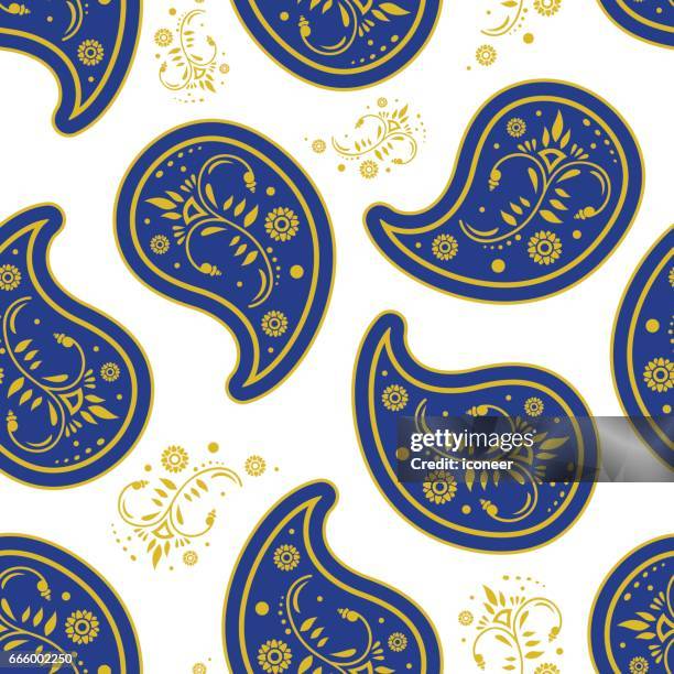 paisley blue white wallpaper seamless pattern retro design - people solid background stock illustrations