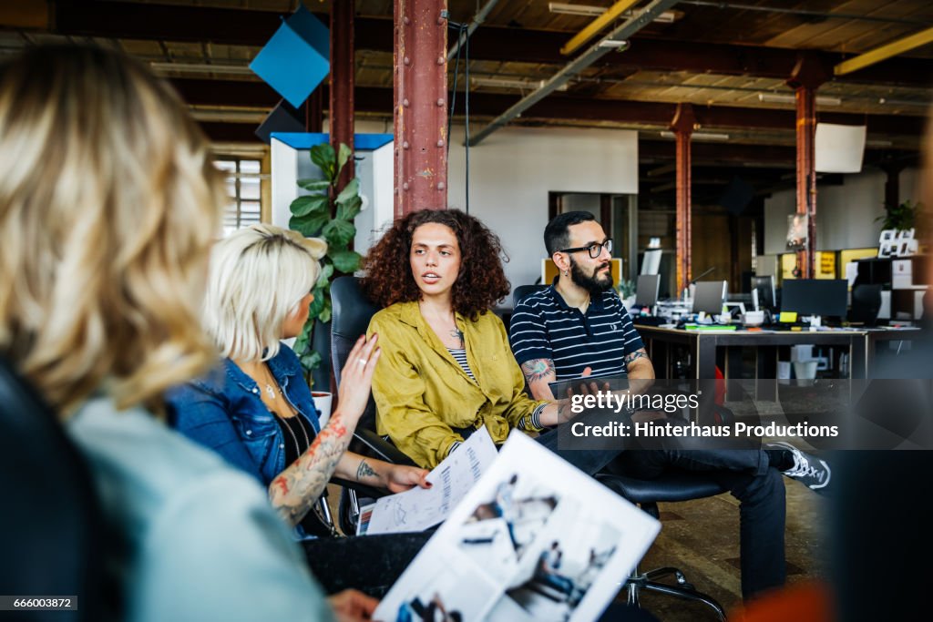 Businesswomen discussing during a team meeting