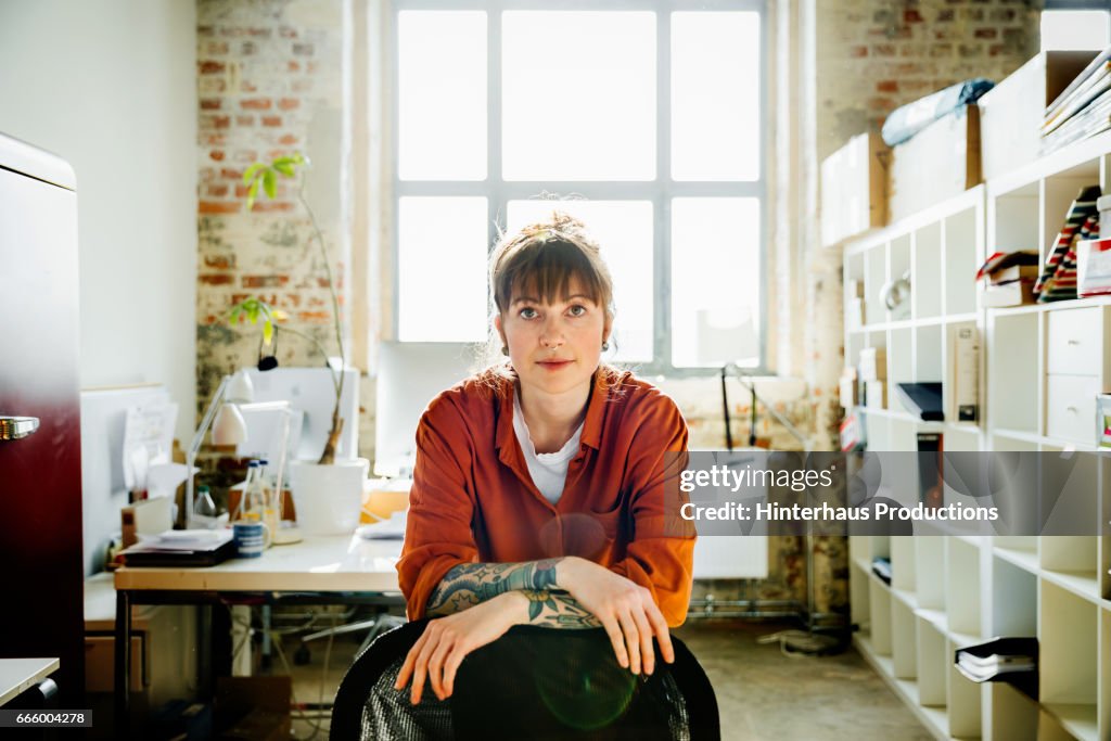 Portrait of a casual dressed young businesswoman