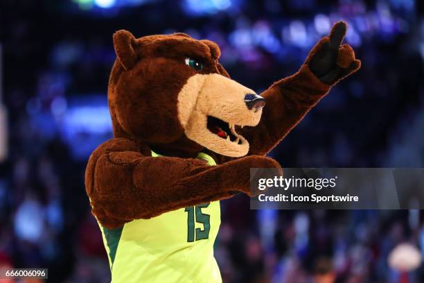 Baylor Bears mascot during the first half of the 2017 NCAA Men's Basketball Tournament East Regional game between the Baylor Bears and the South...