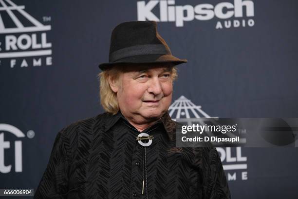 Inductee Alan White of Yes attends the Press Room of the 32nd Annual Rock & Roll Hall Of Fame Induction Ceremony at Barclays Center on April 7, 2017...
