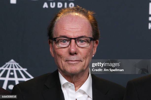 Inductee Aynsley Dunbar of Journey attends the Press Room of the 32nd Annual Rock & Roll Hall Of Fame Induction Ceremony at Barclays Center on April...