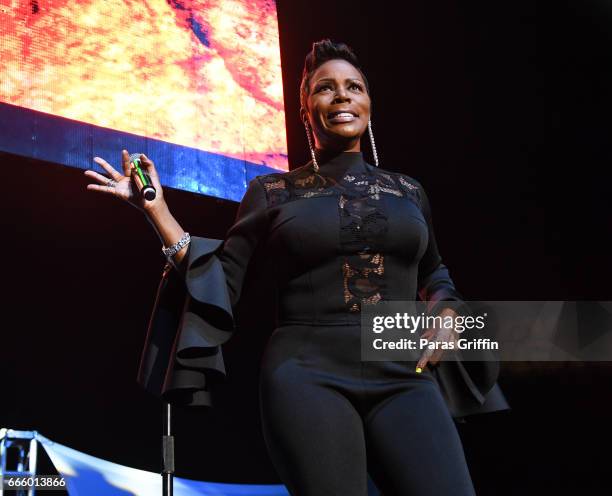 Comedian Sommore performs onstage during "Festival of Laughs" tour at Philips Arena on April 7, 2017 in Atlanta, Georgia.