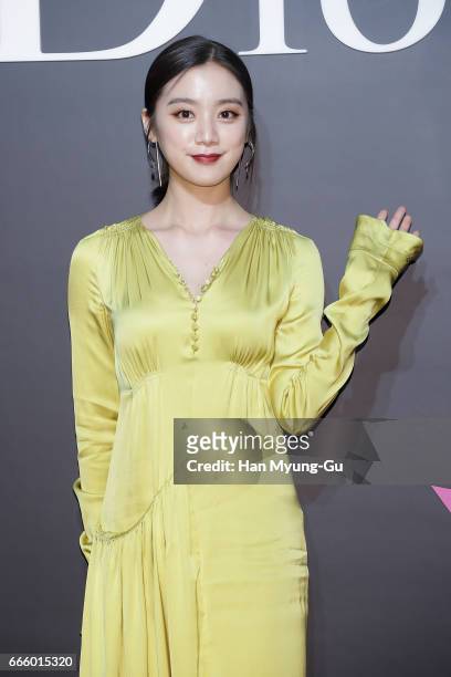 Lim of South Korean girl group Wonder Girls attends the Dior "Dior Addict Lip Tatto" launch party on April 7, 2017 in Seoul, South Korea.