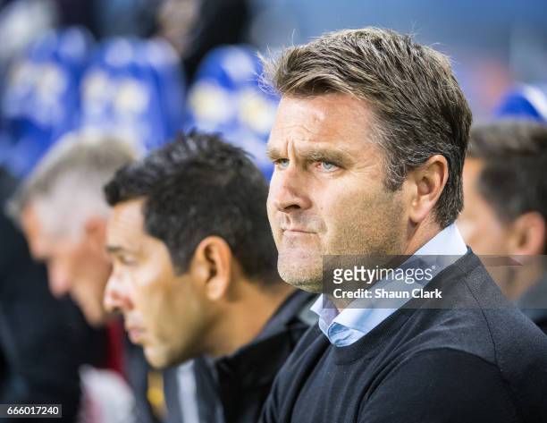 Los Angeles Galaxy Coach Curt Onolfo prior to the Los Angeles Galaxy's MLS match against Montreal Impact at the StubHub Center on April 7, 2017 in...