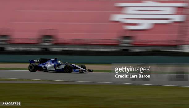 Marcus Ericsson of Sweden driving the Sauber F1 Team Sauber C36 Ferrari on track during final practice for the Formula One Grand Prix of China at...