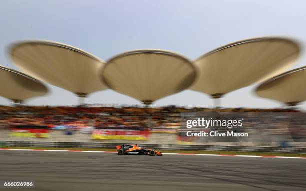 Fernando Alonso of Spain driving the McLaren Honda Formula 1 Team McLaren MCL32 on track during final practice for the Formula One Grand Prix of...