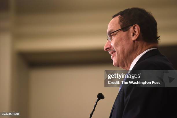 Vincent C. Gray of DC Ward Seven speaks during a swearing in ceremony in Washington DC on January 2, 2017. The new DC City Council was sworn in at a...