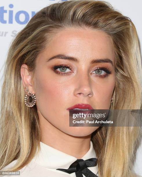 Actress Amber Heard attends the 4th annual unite4:humanity gala at the Beverly Wilshire Four Seasons Hotel on April 7, 2017 in Beverly Hills,...