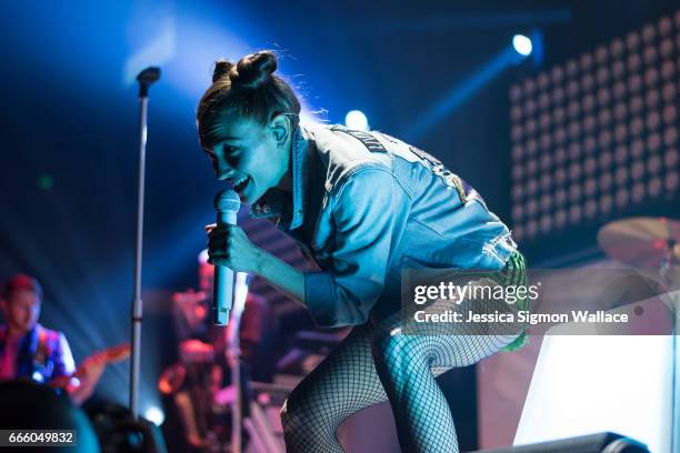 Mandy Lee of MisterWives performs onstage at Legacy Arena at the BJCC on April 7, 2017 in Birmingham, Alabama.