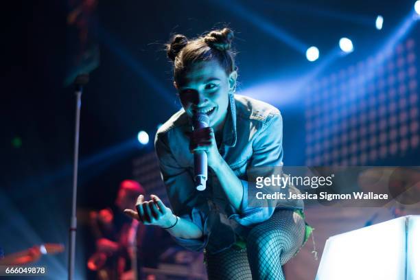 Mandy Lee of MisterWives performs onstage at Legacy Arena at the BJCC on April 7, 2017 in Birmingham, Alabama.
