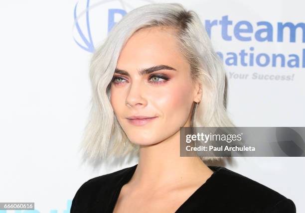 Fashion Model Cara Delevingne attends the 4th annual unite4:humanity gala at the Beverly Wilshire Four Seasons Hotel on April 7, 2017 in Beverly...