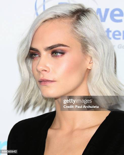 Fashion Model Cara Delevingne attends the 4th annual unite4:humanity gala at the Beverly Wilshire Four Seasons Hotel on April 7, 2017 in Beverly...