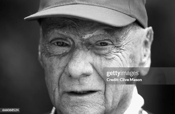 Mercedes GP non-executive chairman Niki Lauda in the Paddock during final practice for the Formula One Grand Prix of China at Shanghai International...