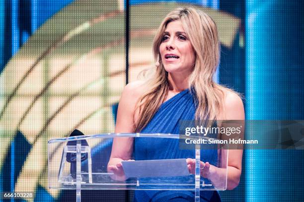 Panagiota Petridou holds a speech during the Radio Regenbogen Award 2017 at Europapark on April 7, 2017 in Rust, Germany.