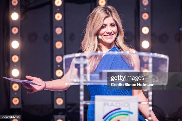 Panagiota Petridou holds a speech during the Radio Regenbogen Award 2017 at Europapark on April 7, 2017 in Rust, Germany.