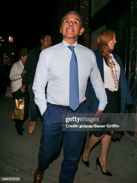 Antonio Villaraigosa and Patricia Govea are seen on April 07, 2017 in Los Angeles, California.