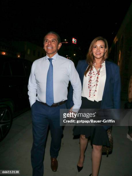 Antonio Villaraigosa and Patricia Govea are seen on April 07, 2017 in Los Angeles, California.