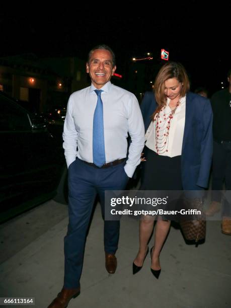 Antonio Villaraigosa and Patricia Govea are seen on April 07, 2017 in Los Angeles, California.