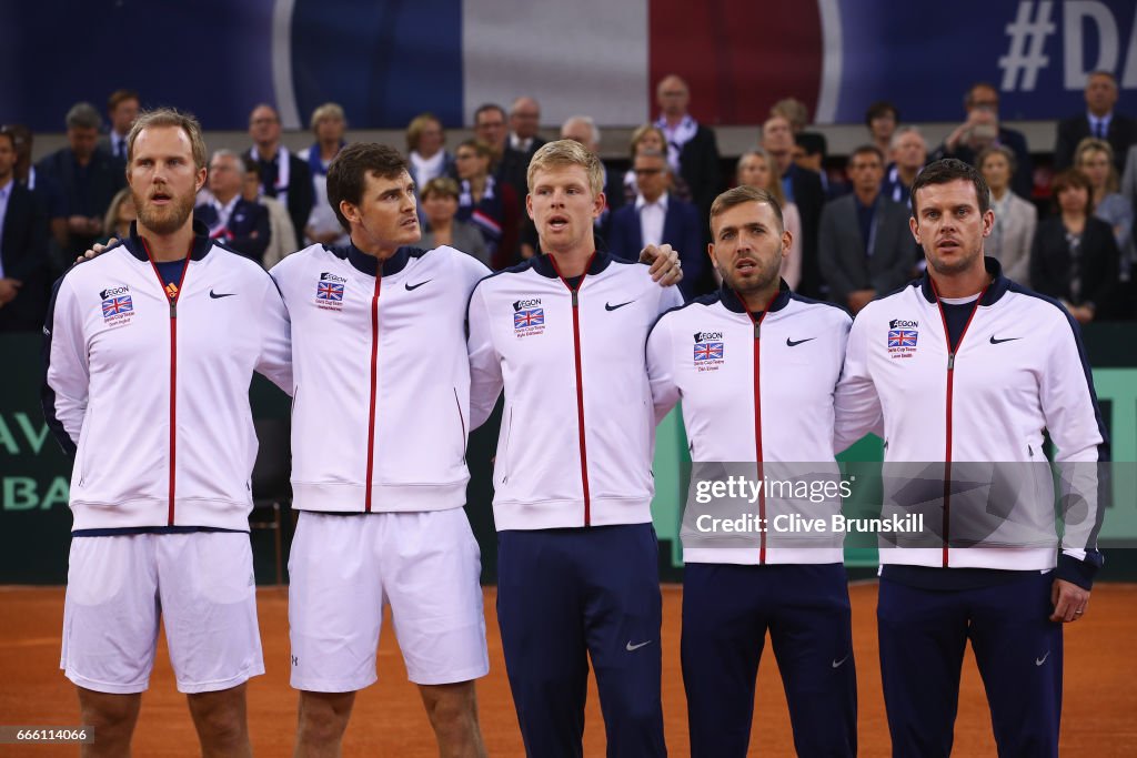 France v Great Britain - Davis Cup World Group Quarter-Final: Day Two