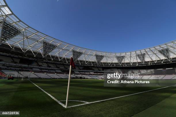 General view of the London Stadium prior to kick off of the Premier League match between West Ham United and Swansea City at the London Stadium on...