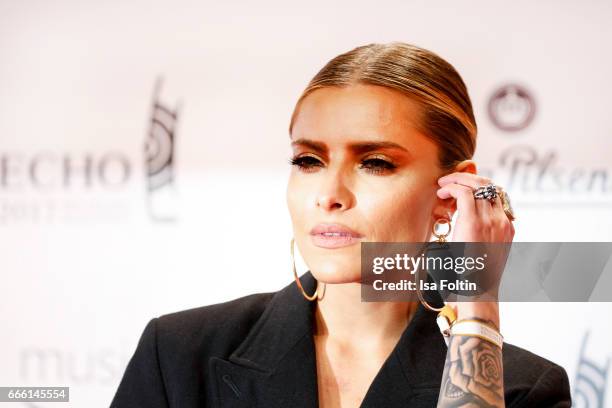 German presenter Sophia Thomalla during the Echo award red carpet on April 6, 2017 in Berlin, Germany.