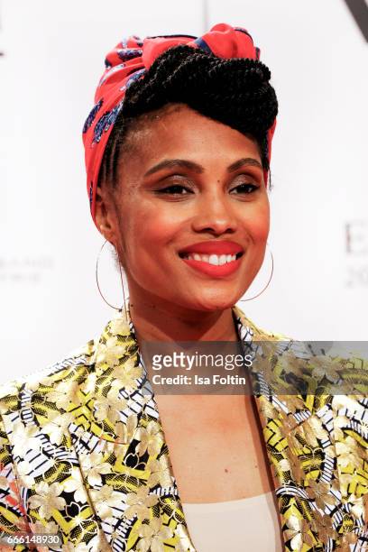 Singer Imany during the Echo award red carpet on April 6, 2017 in Berlin, Germany.